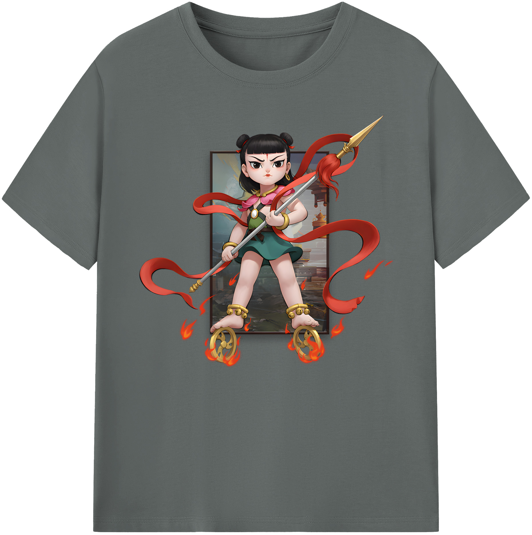 （画像用） Ne Zha 2 ナタ 魔童の大暴れ 綿100％ メンズ半袖Tシャツ｜肌触りやわらか＆通気性